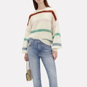 ANINE BING Lydia Striped Crewneck Sweater Mohair Merino Wool XS
